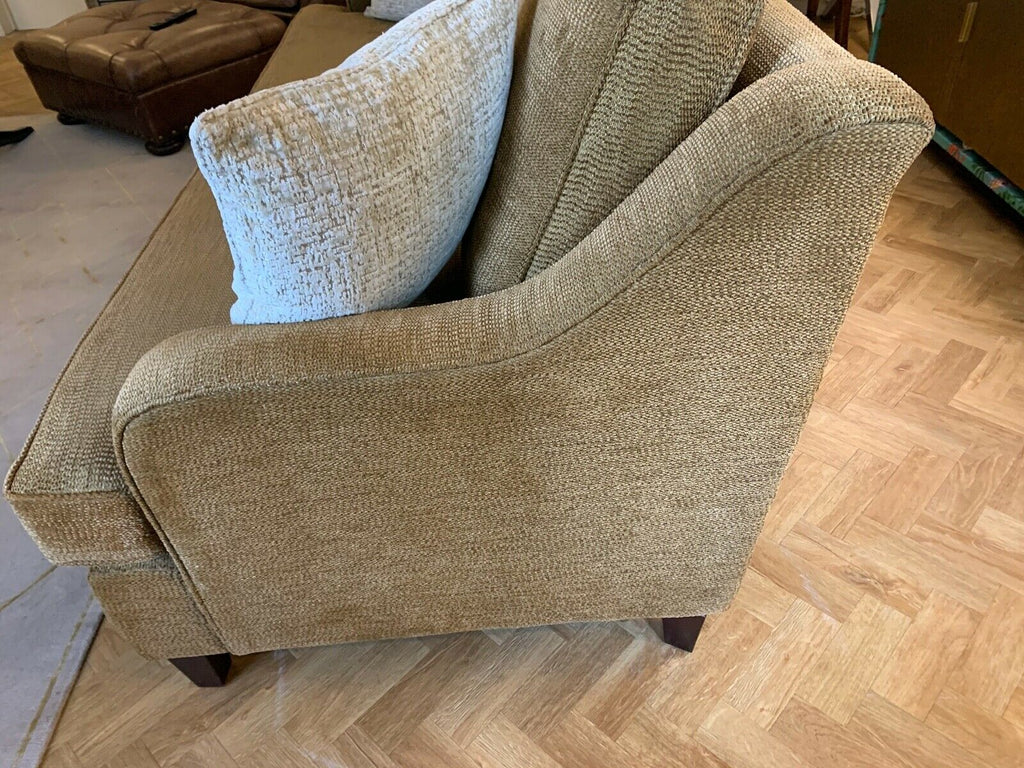 Superb Quality Irish Made, Gold woven 3 seater sofa settee,