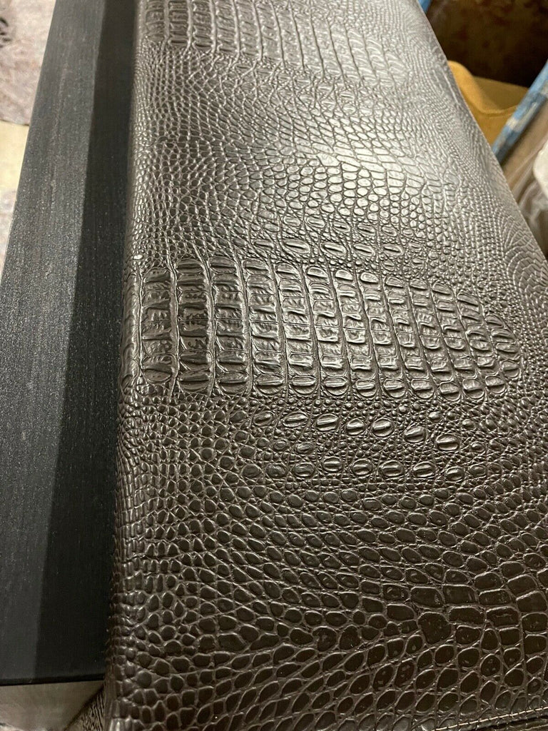 Contemporary Very Large pressed leather croc skin extra large center footstool,