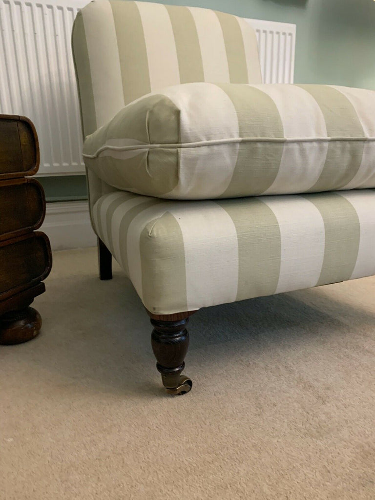 Ex Display George Smith signature ottoman chair pistachio stripe rrp £3200