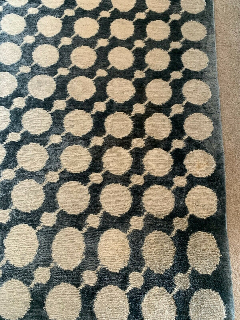 The Rug Company blue Silk spot rug, top top quality high silk content rrp £11500
