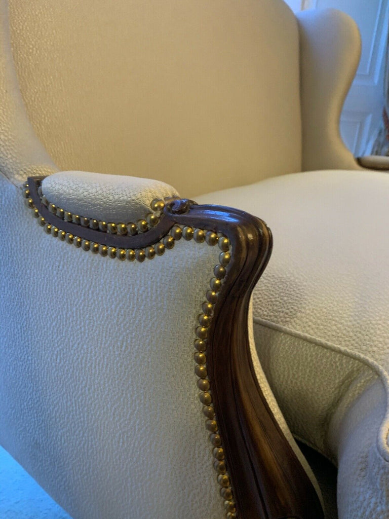 Superb Ultra High End high backed wing sofa in Oyster fabric cost THOUSANDS!!!!!