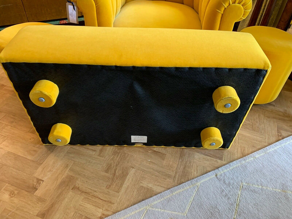 Ex Display George Smith Yellow Mohair Ilse CrawfordFootstool stool rrp £3140