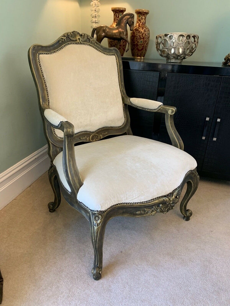 Amazing top quality Cream Mohair oversized salon armchair totally stunning piece