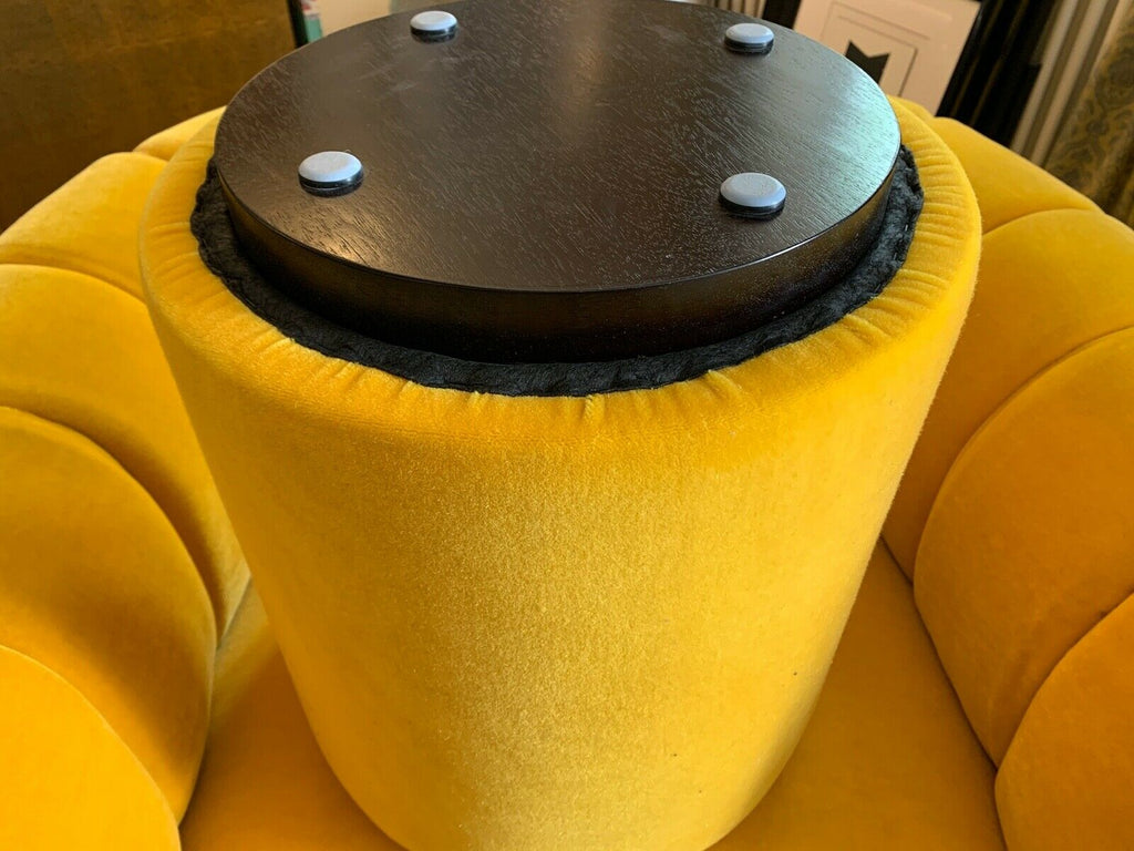 Ex Display George smith Round Drum stool Mohair yellow Ilse Crawford rrp £1950