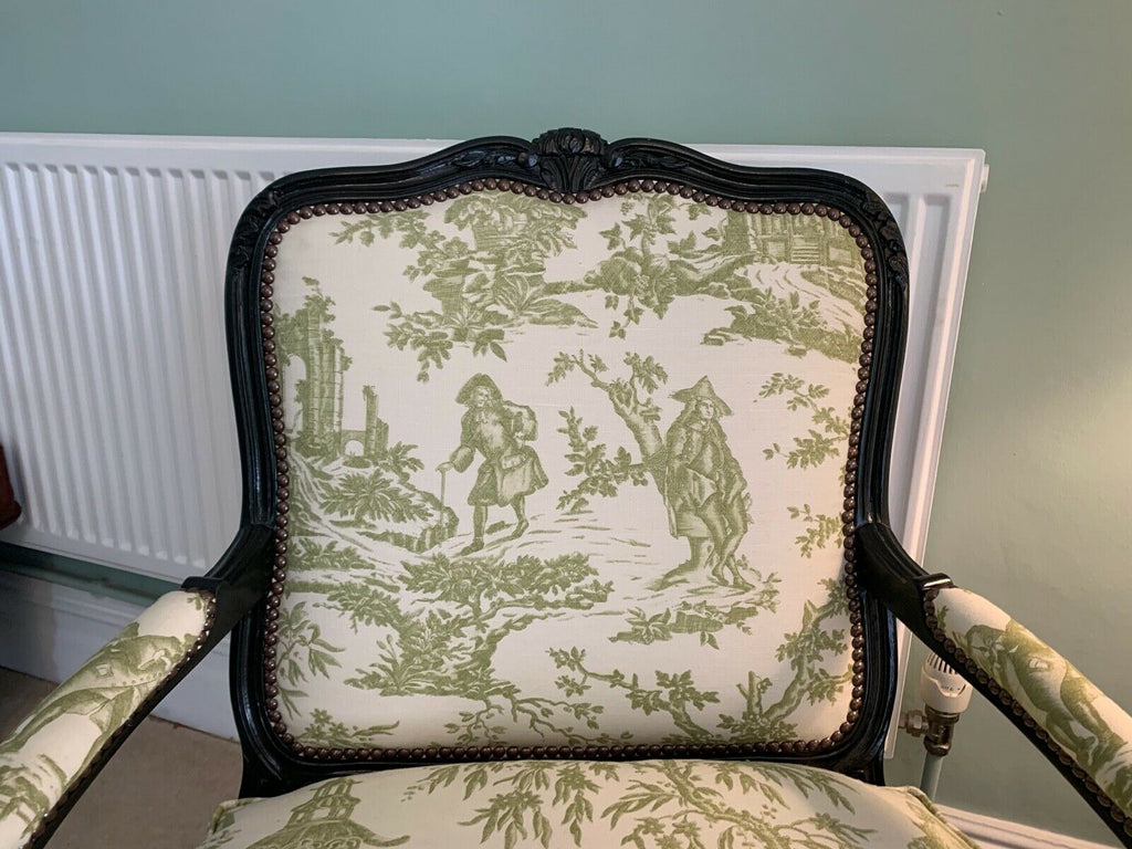 ExDisplay George Smith Signature Louis reach armchair toile fabric rrp £3100