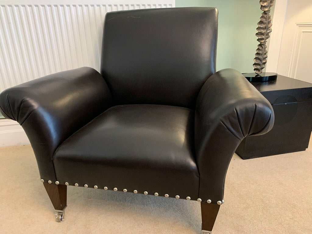 Ex Display George smith Leather Butterfly chair, brown leather rrp £5200