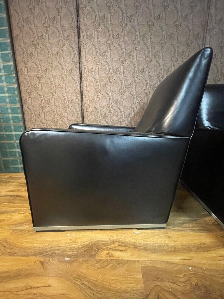 B&B Italia Maxalto Apta Black Glove Leather armchair, lounger chair rrp £3700 B