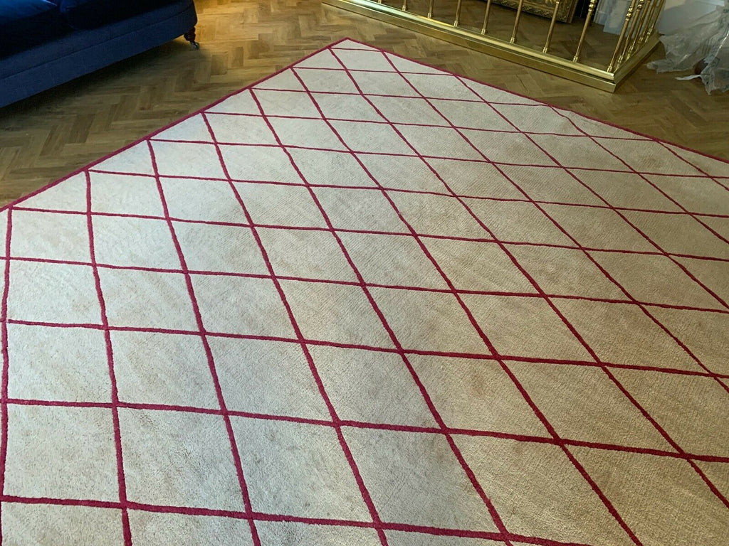 The Rug Company Cream & Red Damascus Diamond Trellis rug rrp £5950