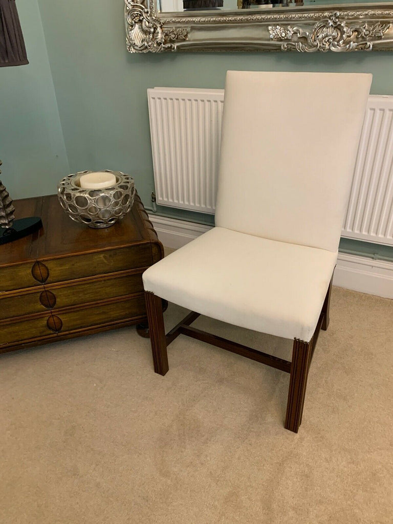 Ex Display George Smith white linen Gainsborough side chair rrp £1800