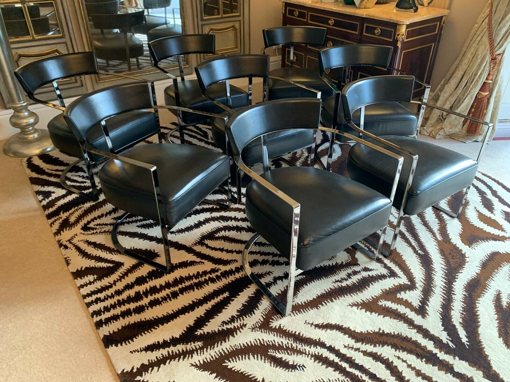 Flexform Morgan leather lounge side chair Bvlgari hotel Smoke frame rrp £2500 G