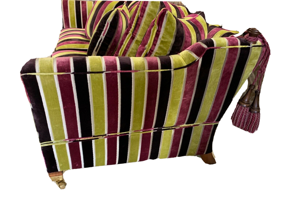 Duresta Trafalgar 2 seater knoll drop arm sofa Velvet Stripe fabric rrp £6360