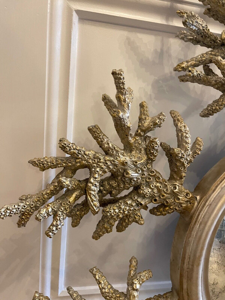 Superb John Richard Cast metal Coral convex Eglomise wall mirror rrp £2850
