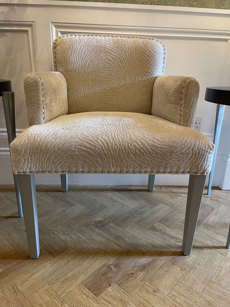 Superb interior design Ivory Velvet armchair by Baker Italy  cost £4200