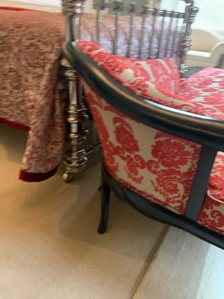 Christopher Guy extra large chaise cost £8500 new red flock damask
