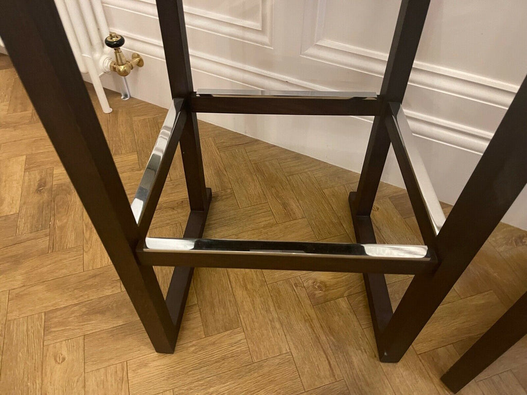 Ex Showhome B&B Itlia Musa Barstool rrp£1750 leather hardwood Nickle bar stool A