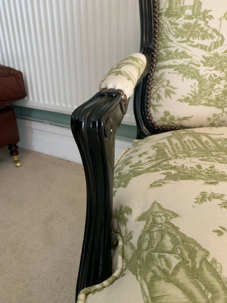 ExDisplay George Smith Signature Louis reach armchair toile fabric rrp £3100