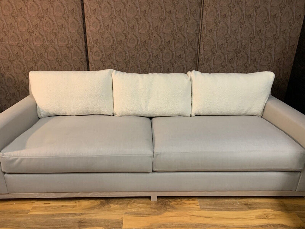 Ex Showhome Christian Liaigre 3 seater sofa grey, Boucle cushions rrp £23,000