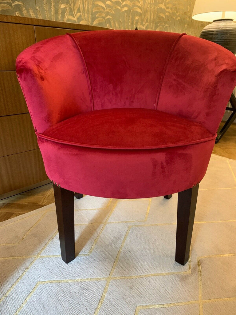 Superb Ex Showhome George Smith Petworth chair in red velvet fabric rrp £2800