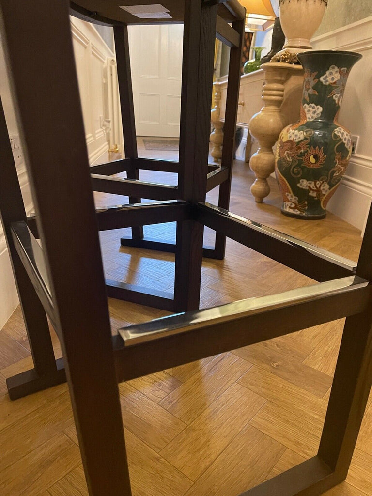 Ex Showhome B&B Itlia Musa Barstool rrp£1750 leather hardwood Nickle bar stool B