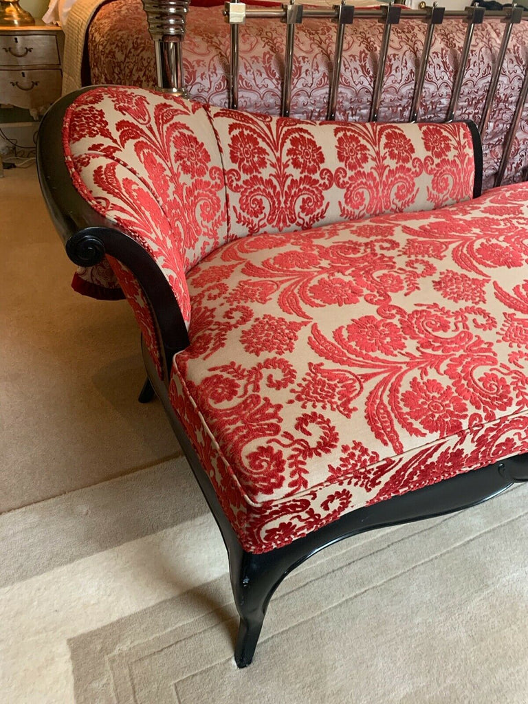 Christopher Guy extra large chaise cost £8500 new red flock damask