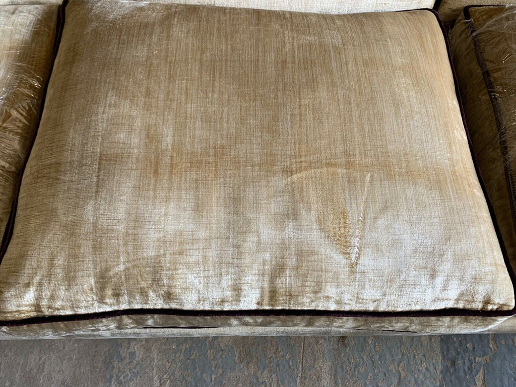 William Yeoward Champagne Velvet 4 seater sofa settee 267cm long rrp £25k B