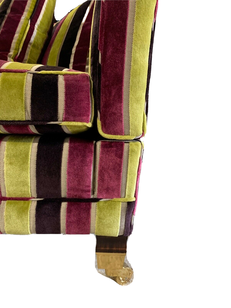 Duresta Trafalgar 2 seater knoll drop arm sofa Velvet Stripe fabric rrp £6360