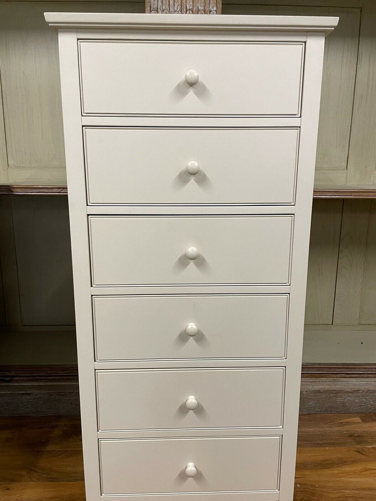 Feather and black extra tall tallboy chest of 6 drawers Neptune cream rrp £1115