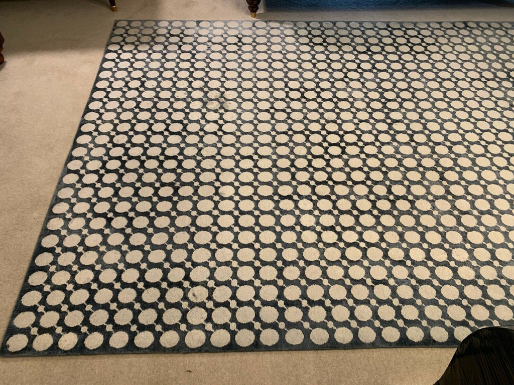 The Rug Company blue Silk spot rug, top top quality high silk content rrp £11500