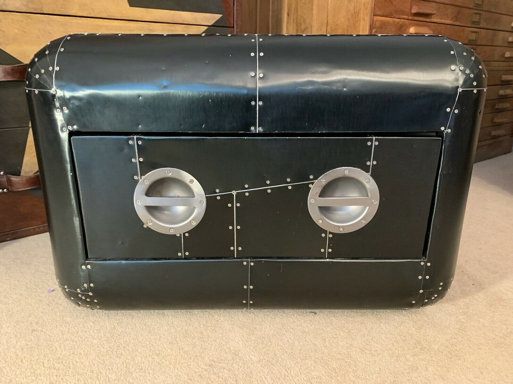 Timothy Oulton Aviator Black Hawk low chest of drawers coffee table rrp £2350
