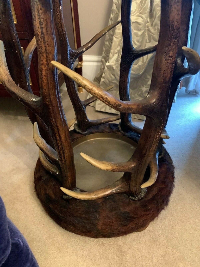 AMAZING Scottish Fur & simulated Horn oversized umbrella stick stand,