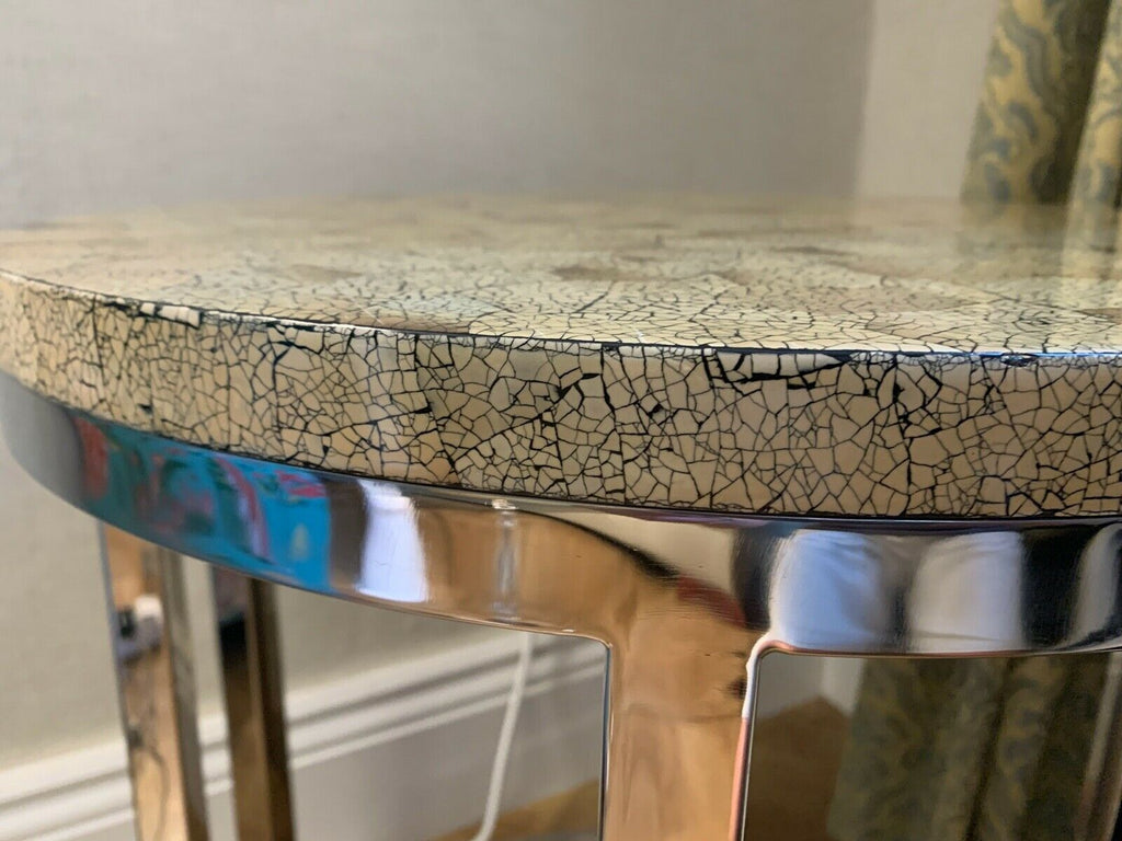 Thierry lamarie eggshell variegated nickel round side table cost Thousands!!!!!