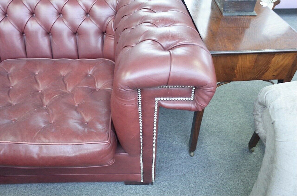 David Linley Pimlico Chesterfield oxblood red leather sofa settee rrp £18,500 A