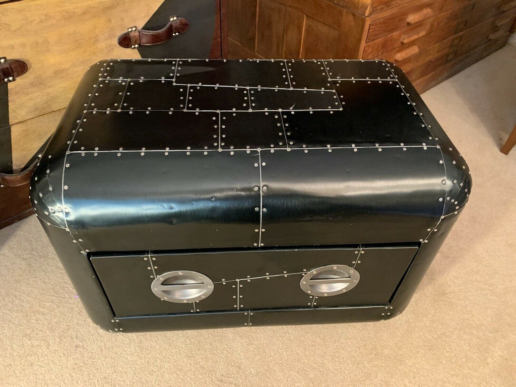 Timothy Oulton Aviator Black Hawk low chest of drawers coffee table rrp £2350
