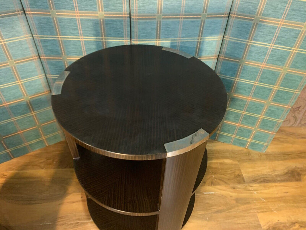 Julian Chichester Tribeca round side table with nickel detailing rrp £1450. A