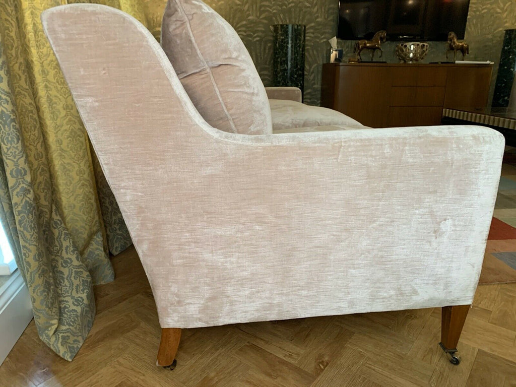 William Yeoward Christian Dusty Pink velour 3 seater sofa settee cost £9400