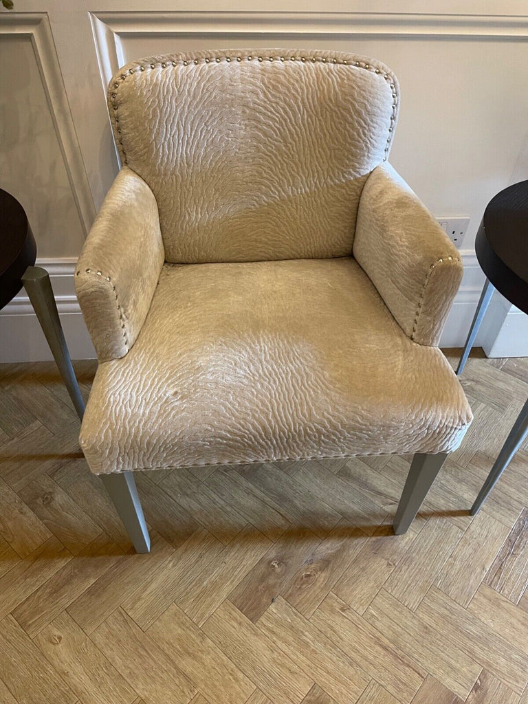 Superb interior design Ivory Velvet armchair by Baker Italy  cost £4200
