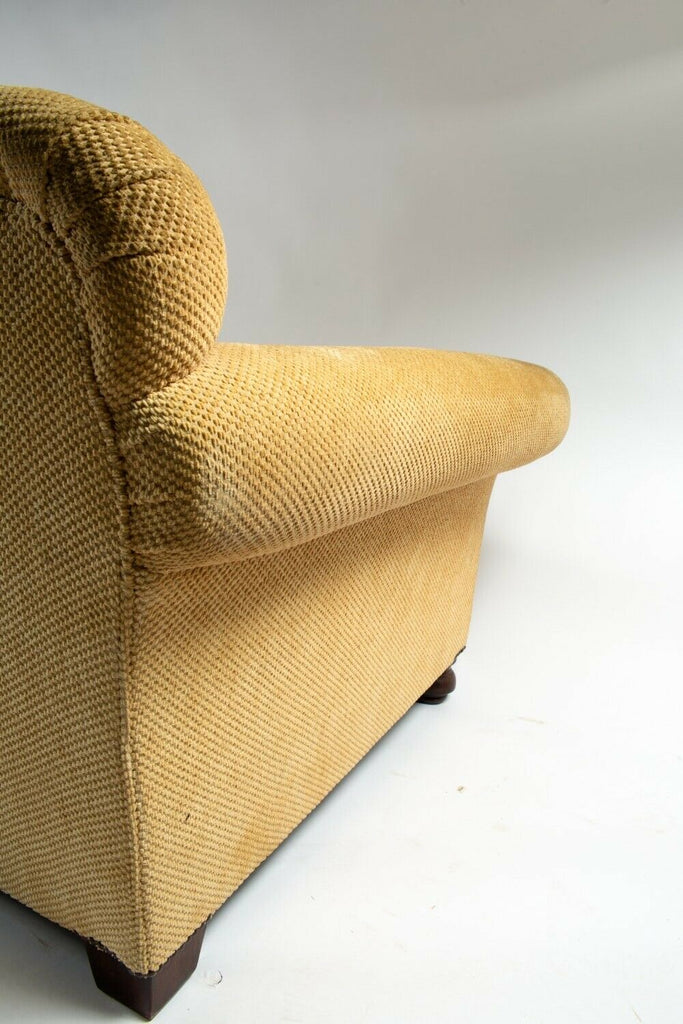 George Smith Morrison 3 seater sofa settee, beige basketweave fabric