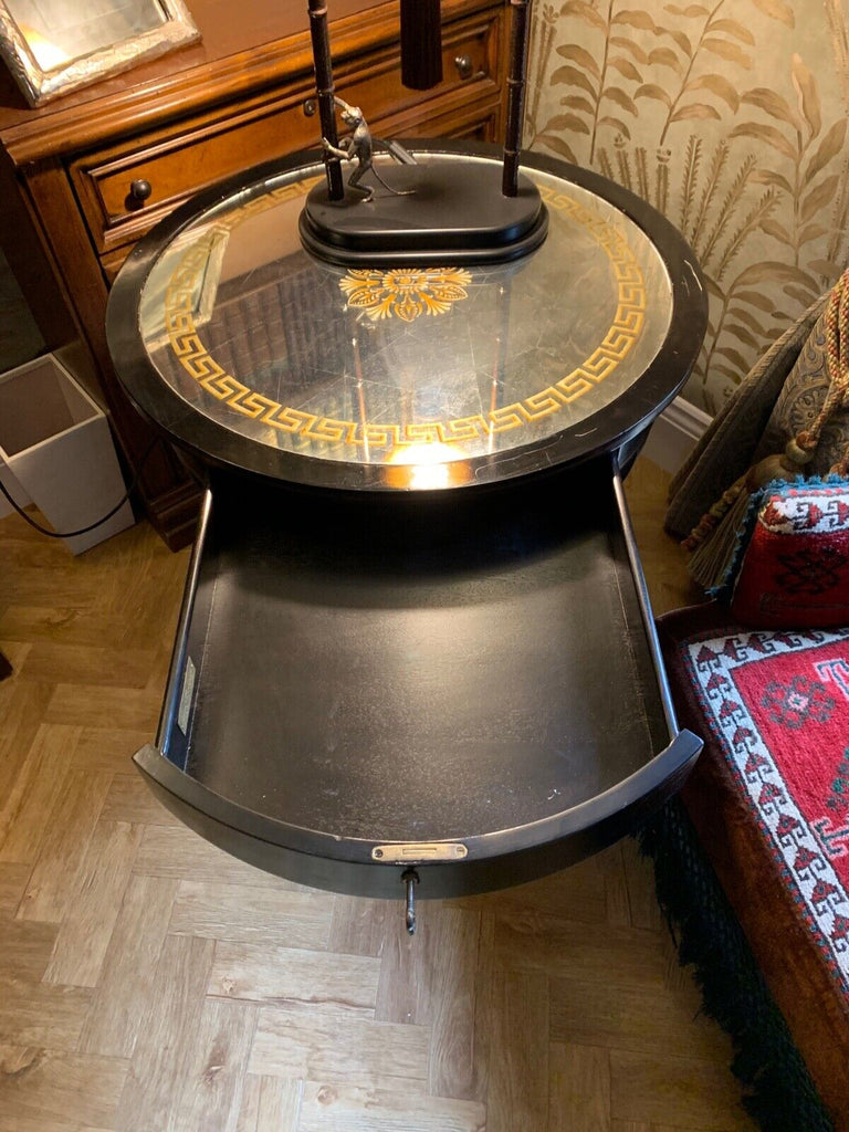 SUPRB John Richard Fine furnishing round Eglomise side table rrp £3200. A