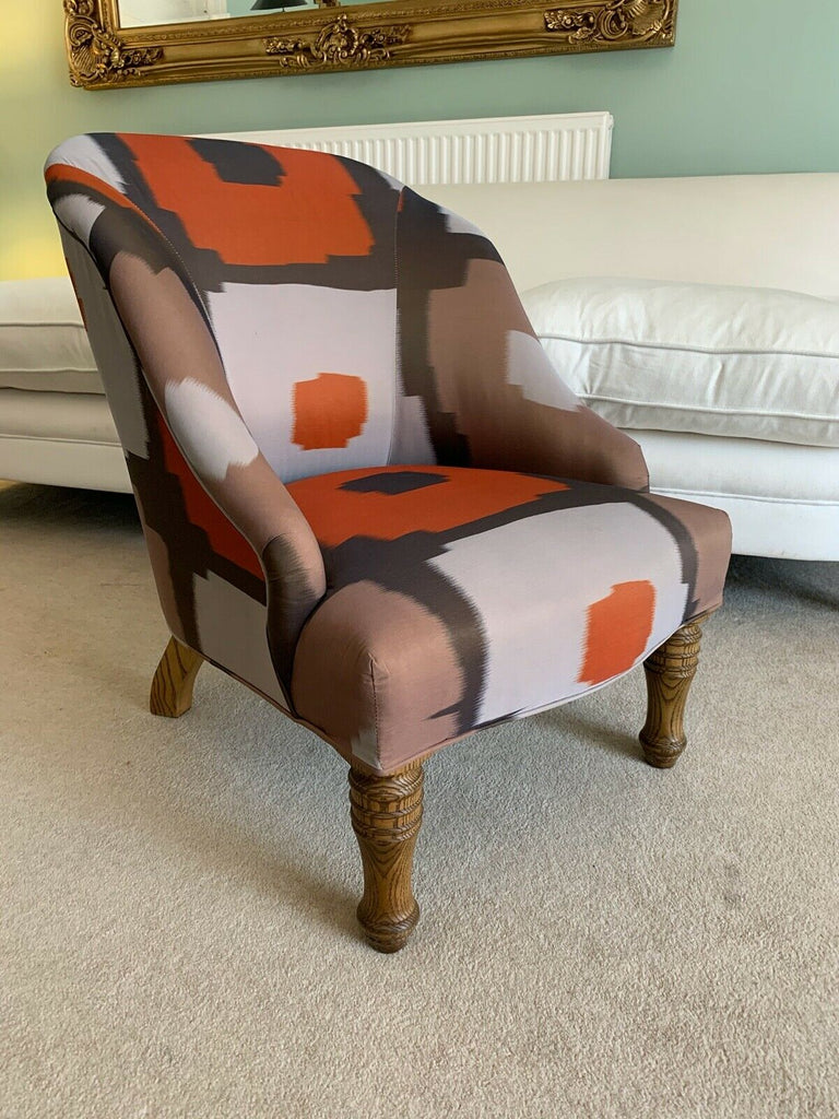 Ex Display Childs George Smith Small Eve tan & Orange chair, tub armchair