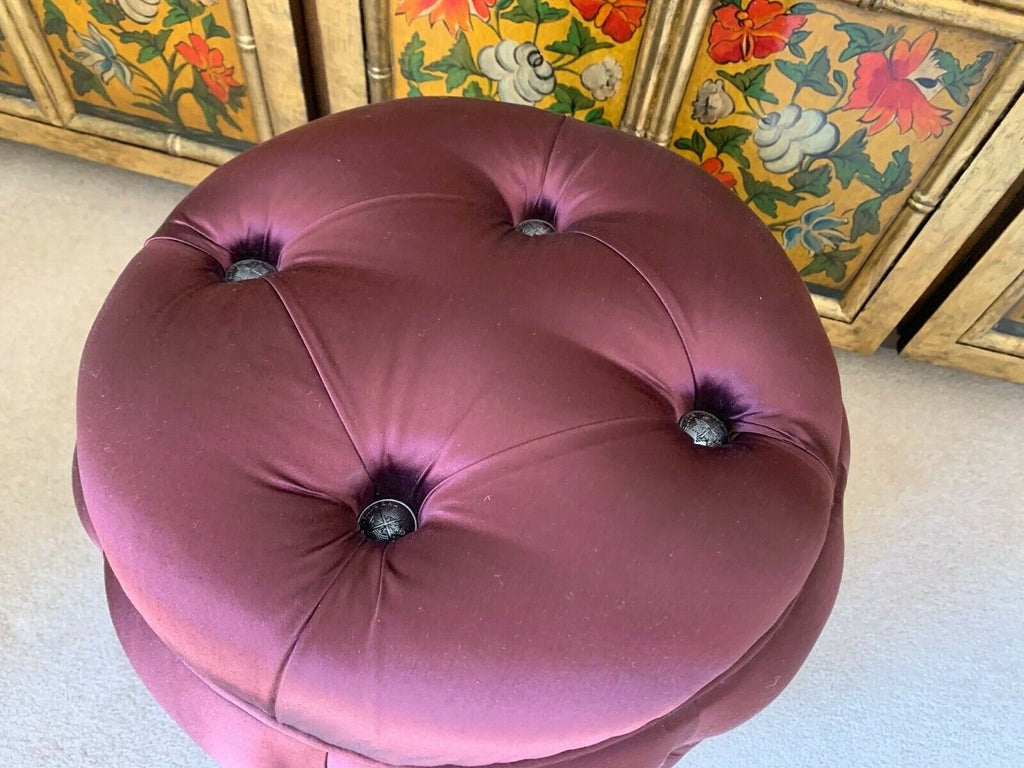 Ex Display George Smith Baby Drum stool wine silk military buttons rrp£1800