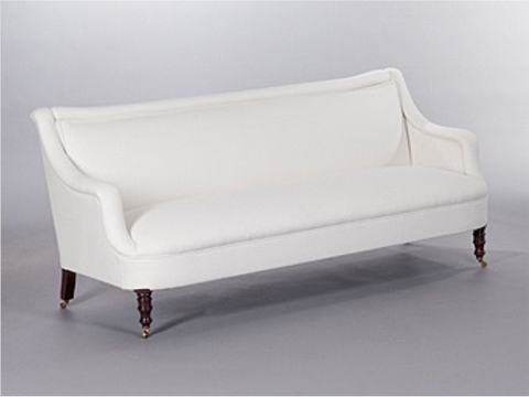 Ex Dimply George Smith Fairhill sofa settee white linen rrp £7900