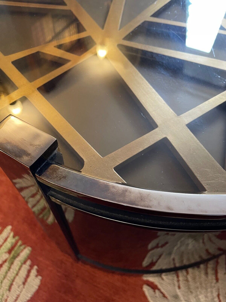 Kravt Original Brass and smoked glass Oval Coffee table