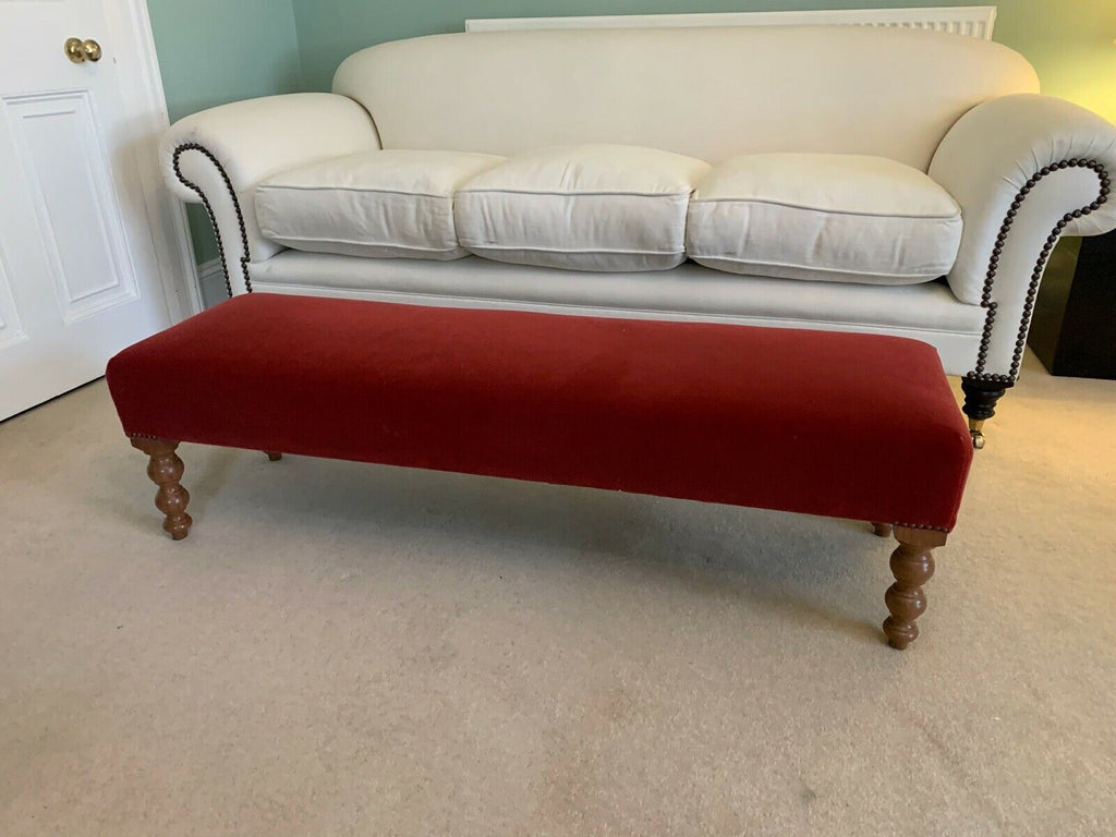 Brand New George Smith cerise  Mohair extra long stool hearth bench rrp £2798