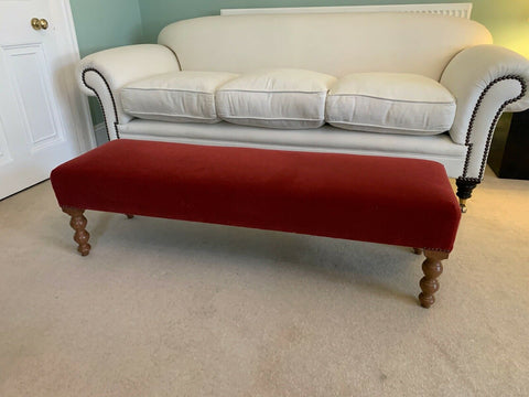 Brand New George Smith cerise  Mohair extra long stool hearth bench rrp £2798