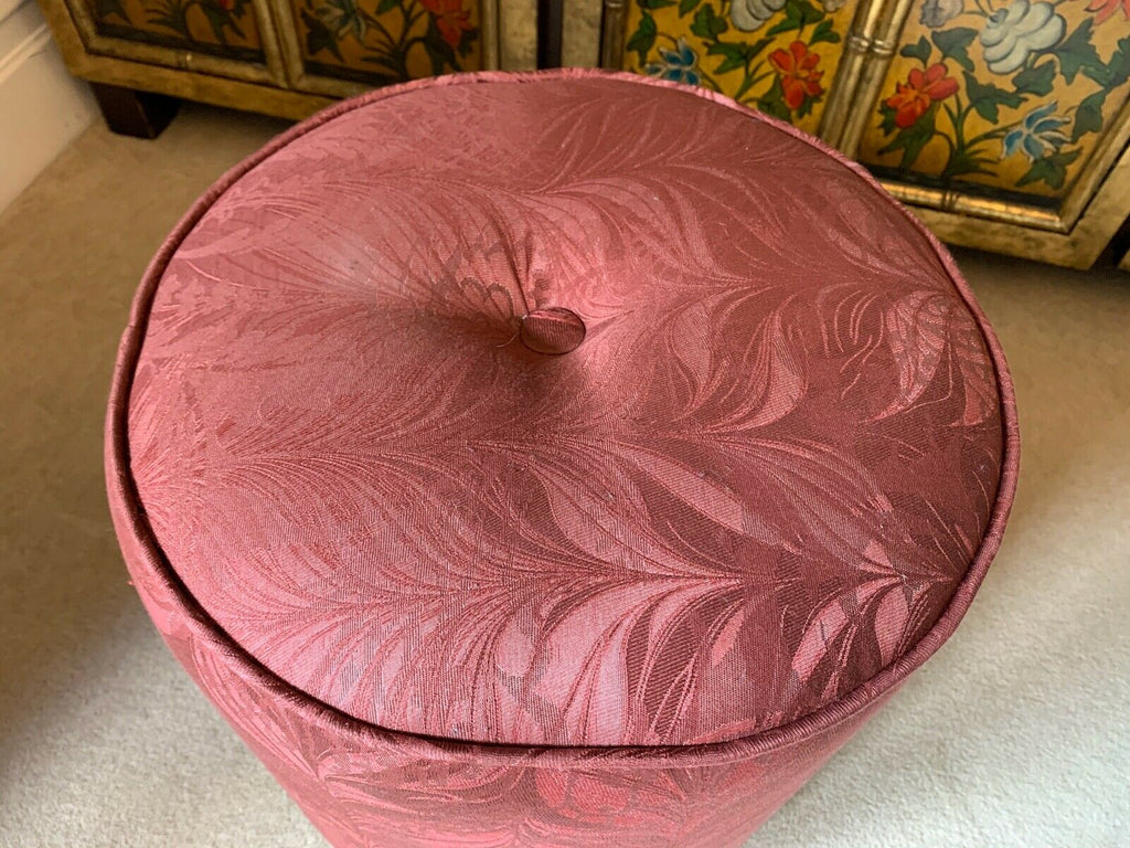 Superb Ex Display George Smith Baby Drum stool Red Wine Silk Feather rrp £1400