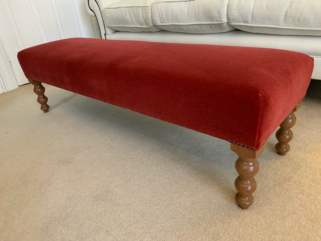 Brand New George Smith cerise  Mohair extra long stool hearth bench rrp £2798