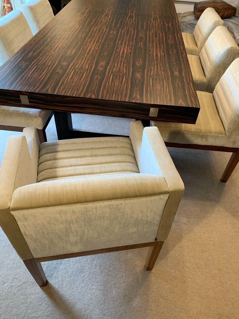 David Linley London Lizzard Macassar dining table &  8 Dice chairs rrp £41,400