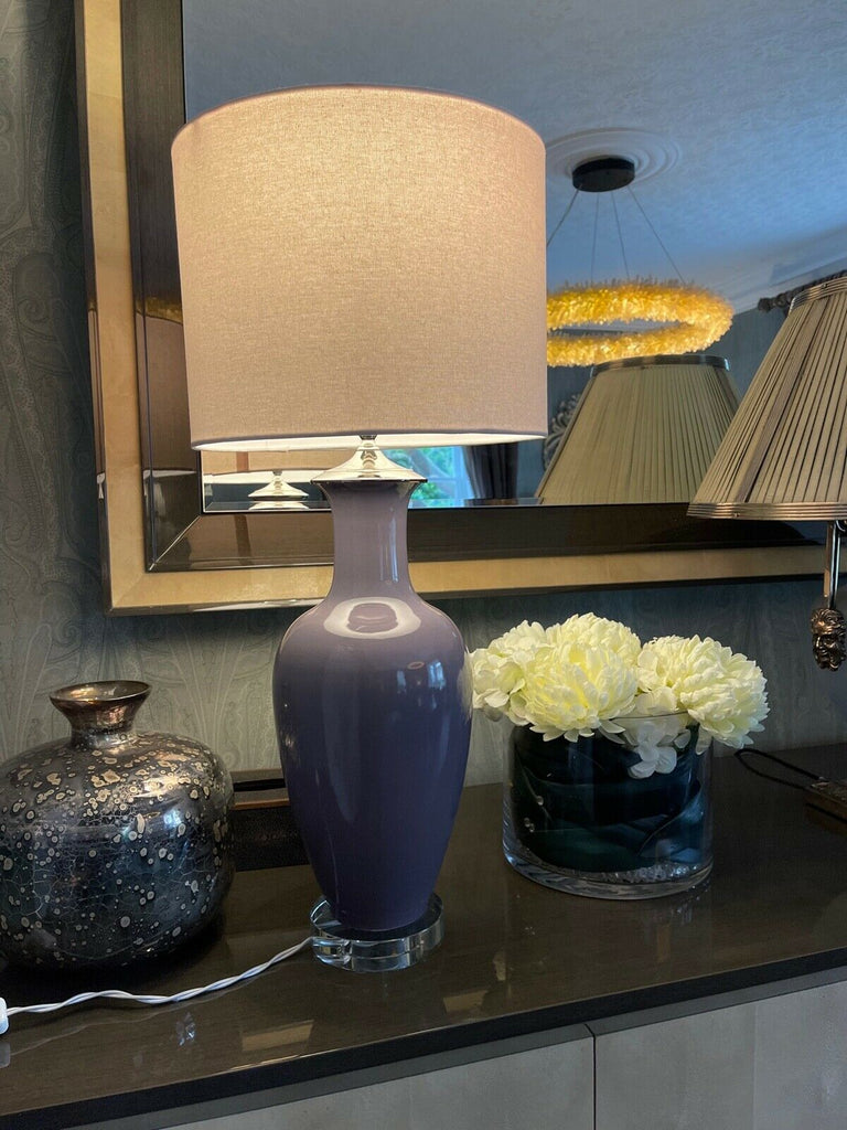 EX Showhome Best & Lloyd Glass Lilac Table lamp, fabulous quality heavy light