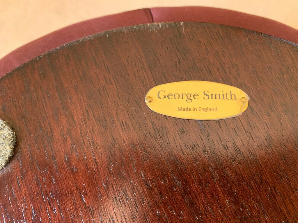 Ex Display George Smith Baby Drum stool wine silk military buttons rrp£1800