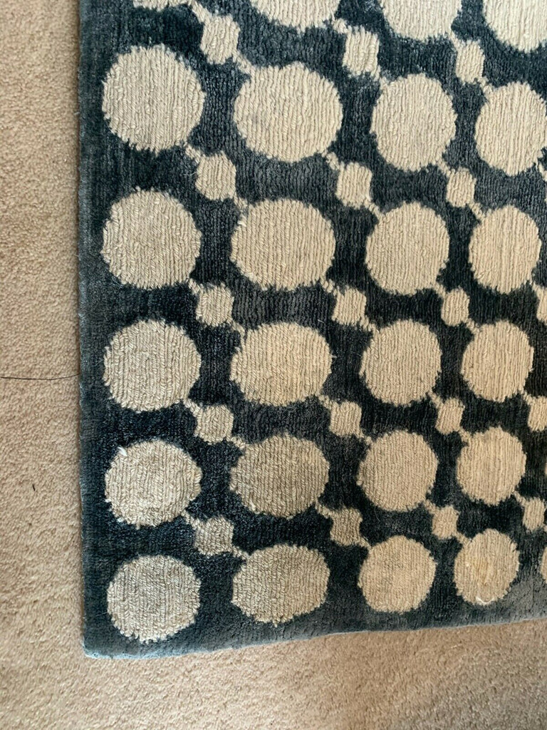 The Rug Company blue Silk spot rug, top top quality high silk content rrp £11500